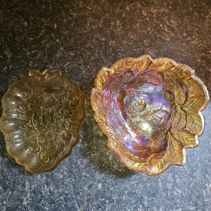 Vintage Depression Glass Yellow Dish Hazel Atlas Grapes, Indiana Loganberry Lot